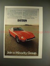 1971 Datsun 240-Z Car Ad - Join a Minority Group!! - $14.99