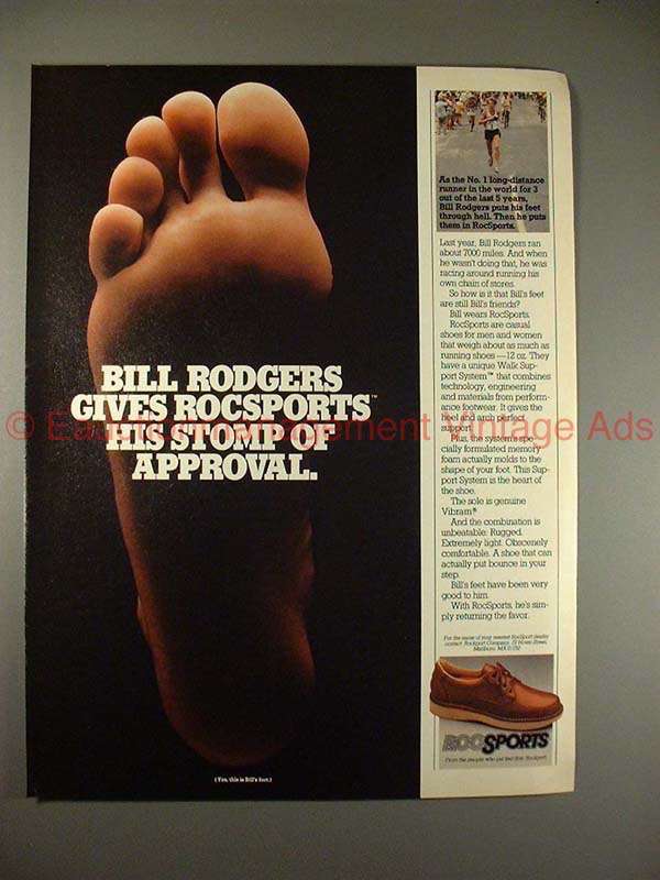 Primary image for 1981 RocSports Shoe Shoes Ad w/ Bill Rodgers NICE!!