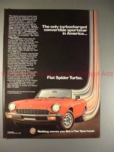 1982 Fiat Spider Turbo Ad, Turbo Charged Convertible!! - $14.99
