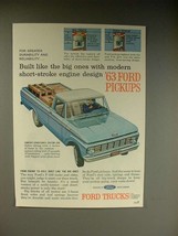 1963 Ford F-100 Pickup Truck Ad - Built Like Big Ones! - $14.99