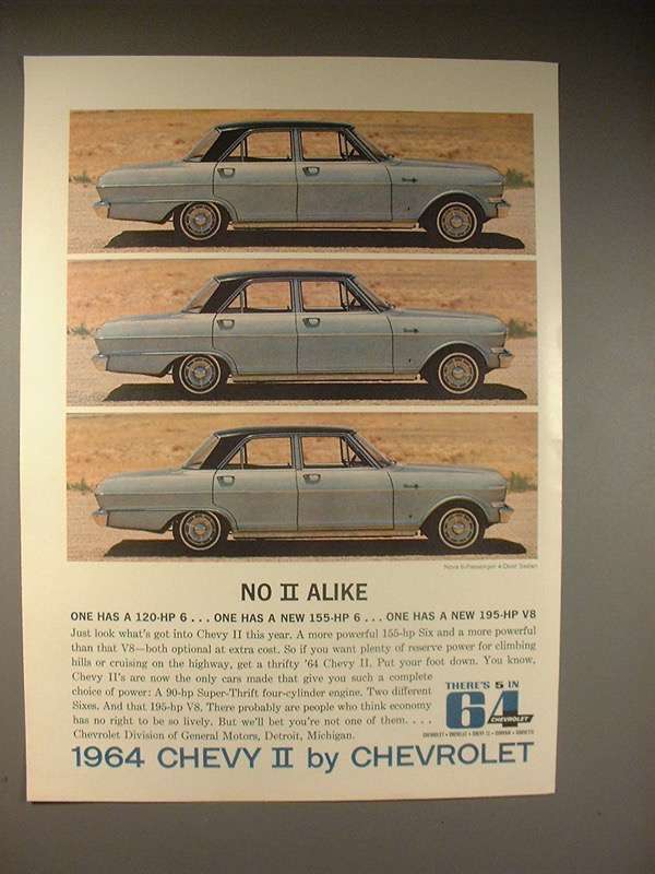 Primary image for 1964 Chevy II Nova 6-passenger 4-Door Sedan Car Ad