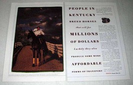 1998 Toyota Car Ad - People in Kentucky Breed Horses - $14.99