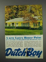 1961 Dutch Boy Latex House Paint Ad - Cape Cod Yellow - $14.99