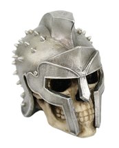 PTC 5 Inch Spiked Helmet Warrior Skeleton Skull Resin Statue Figurine - $25.10