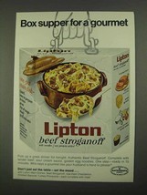 1968 Lipton Beef Stroganoff Ad - Box Supper for Gourmet - $14.99