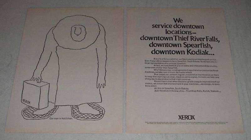 1969 Xerox Copiers Ad - Service Downtown Locations - $14.99