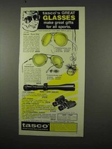 1975 Tasco Optics Ad - #1135 Deluxe Sure Grip Glasses - $14.99