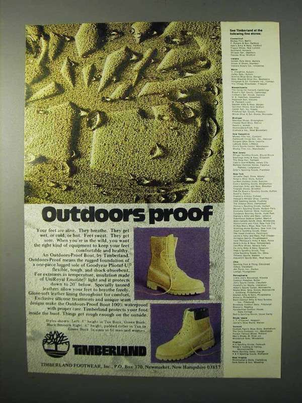 1975 Timberland Boots Ad - Outdoors Proof - $14.99