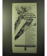 1971 Bering Cigars Ad - Let&#39;s Take the Wraps Off - $14.99