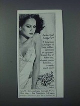 1981 Victoria's Secret Designer Lingerie Ad - NICE - $14.99