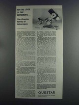 1982 Questar Telescopes Ad - Lover of Fine Instruments - $14.99