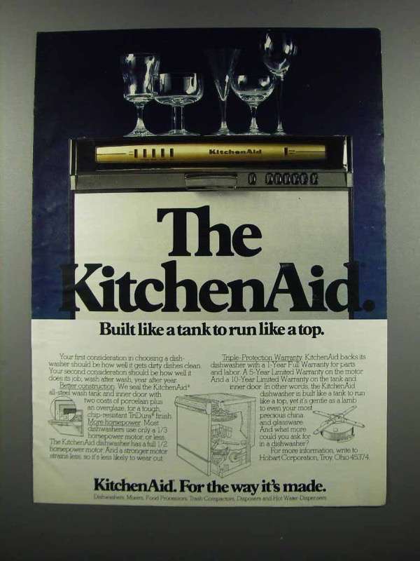 1983 KitchenAid Dishwasher Ad Built Like a Tank 198089