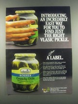 1985 Vlassic Kosher Crunchy Dills Ad - An Easy Way - $14.99