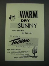 1960 Tucson Arizona Ad - Warm Dry Sunny - $14.99