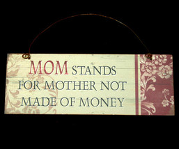 Small Wall Sign Plaque Decoration M O M - $6.98