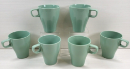 6 IKEA Seafoam Green Mugs Set Stackable Stoneware Drink Coffee Tea Cup 1... - $49.37