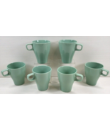 6 IKEA Seafoam Green Mugs Set Stackable Stoneware Drink Coffee Tea Cup 1... - $49.37