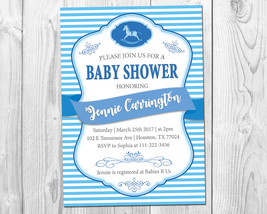 Rocking Horse Baby Shower Invitation / Baby Shower Invitation / Boy Baby... - $7.99