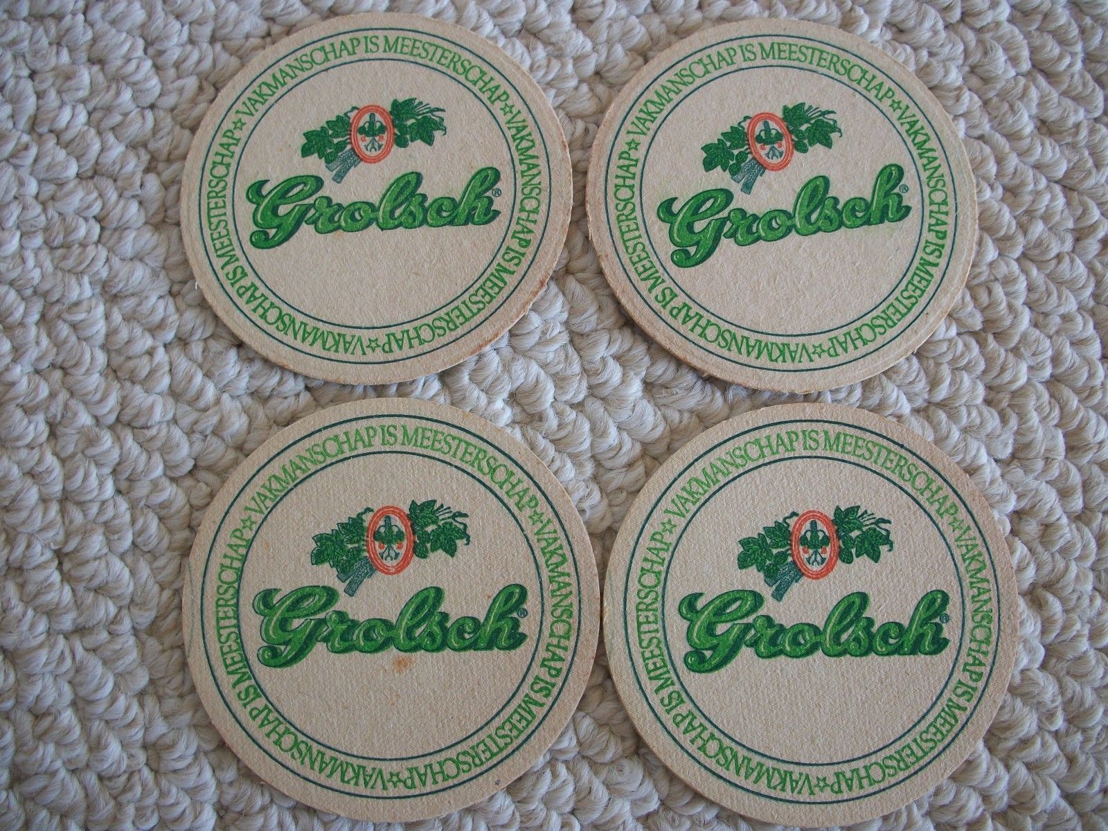 Vintage Grolsch Beer Coasters consists of 4 Pieces (#0143) - $7.99