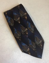 J Garcia Blue Diamond Neck Tie Malachite Valley Collection Seven 100% Silk  - $35.00