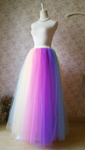 Adult RAINBOW Tulle Skirt Multi Colored Long Rainbow Tutu Skirts Plus Size  image 5