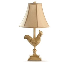 Rooster Table Lamp w/shade 26" High Antiqued Gold Country Farmhouse Farm