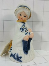 JASCO Collector Bells Royal Majestic sitting girl /w white coat & blue boots 392 - $6.95