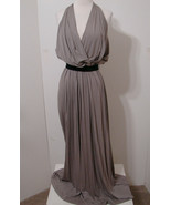 Robert Rodriguez Taupe Deep V-Cut Halter Maxi Dress Model Length NWOT 4 ... - $359.99