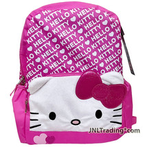 Sanrio Hello Kitty Heart School Backpack with 2 Compartments and 2 Side ... - $34.64