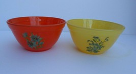 FIRE KING Rainbow soup cereal bowls orange yellow decal ANCHOR HOCKING V... - $34.84