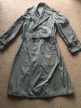 Vintage 60s Vietnam Era Raincoat 38L Quarpel Army Green Olive 274 Trench... - $39.59