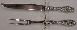 Rose by Stieff Sterling Silver Steak Carving Set 2pc Knife 9 1/2" Fork 8 1/2" - $127.71