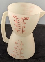 Vintage Tupperware Double Measuring Cup 8 oz Wet/Dry 2 Sided Hourglass Retro