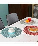 4Pcs PVC Flower Lace Placemat Dining Table Place Mat Home Desktop Decora... - $33.99