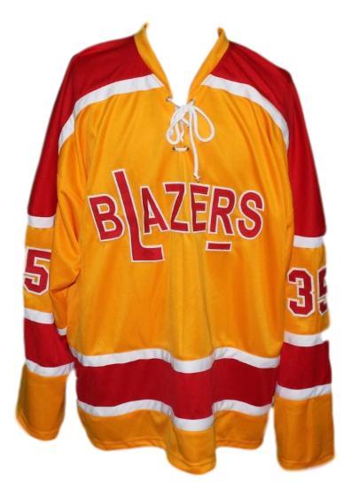 Custom philadelphia blazers retro hockey jersey orange  1