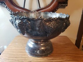 Wine and Champagne Cooler Punch Bowl Vintage Silver Plated MCM - $249.00