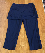 Coolibar Shorebreak UPF 50+ Skirted Swim Capris SMALL S Navy leggings UV... - $24.72