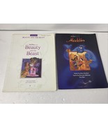 2 Disney Piano Sheet Music Books: Beauty &amp; The Beast Intermediate &amp; Alad... - $12.86