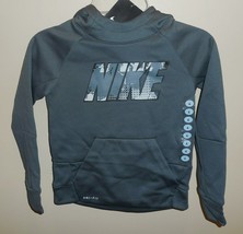 Nike Therma Boys Size 4 Hoodie Sweatshirt Grey Gray New Hooded 86E704-G1A - $22.72