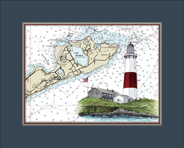 Montauk Point Lighthouse and Nautical Chart High Quality Canvas Print - $14.99+