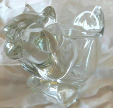 Vintage Avon Crystal Clear Votive Tealight Candle Holder Squirrel Animal... - $14.84