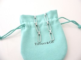 Tiffany &amp; Co Paper Clip Dangling Earrings 18K White Gold Dangle Gift Pou... - $1,998.00