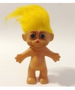 Troll Doll Orange Hair Blue Eyes Red Dot on Nose Vintage Plastic Collect... - $20.00