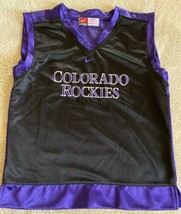 Nike Colorado Rockies Baseball Boys Purple Silver Black Embroidered Tank... - $9.31