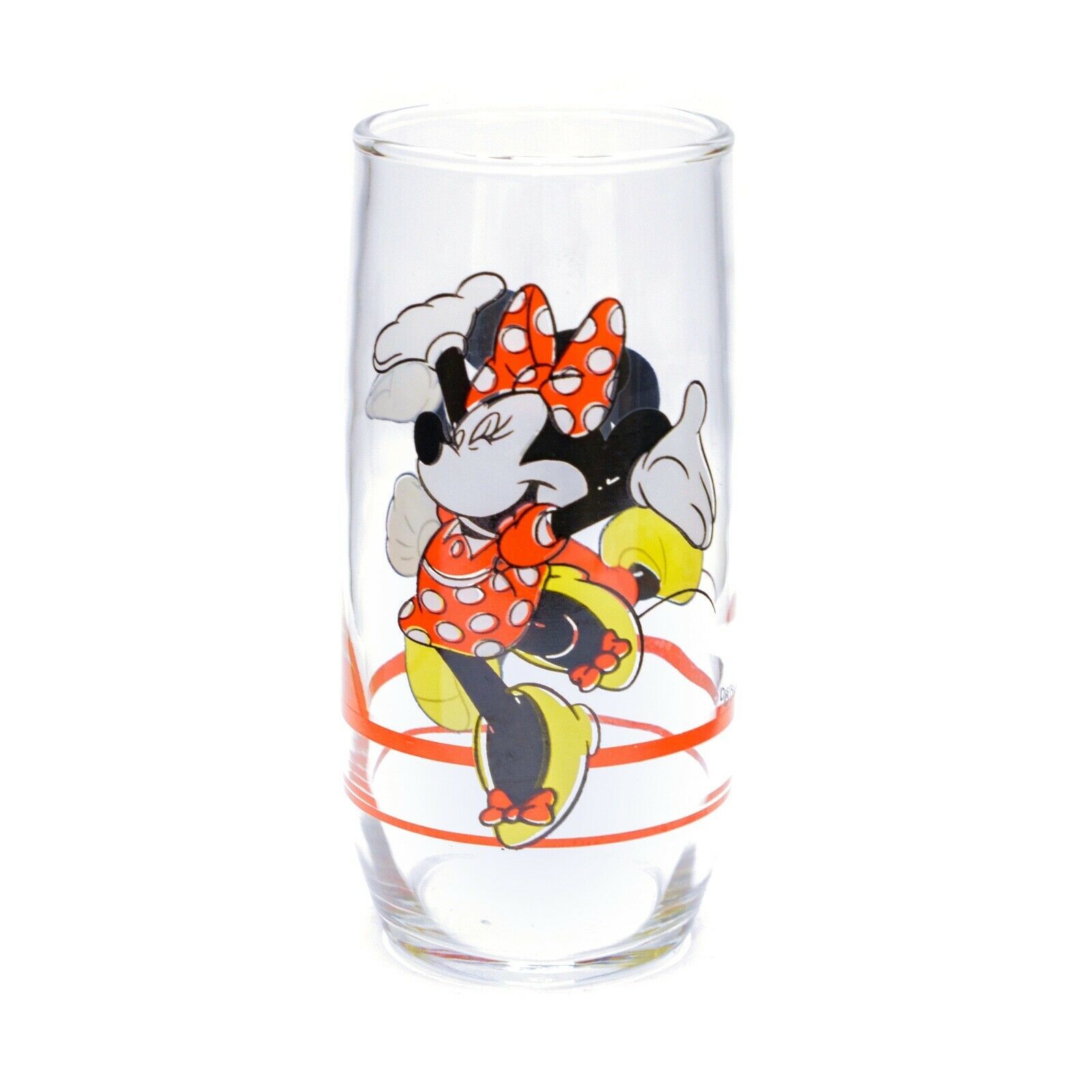 Vtg Disney Mickey/Minnie Mouse/Donald Duck 4.5 Tall Drinking Glasses Set  of 2