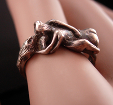 Naughty Silver Ring - erotica naughty Vintage Sterling wedding band - si... - $165.00