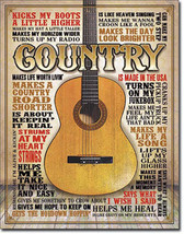 Country Music Guitarists Guitar Acoustic Electric Music Musician Metal Sign - $18.95