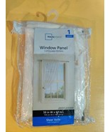 Sheer Voile 59&quot;W x 63”L window panel fresh ivory rod pocket Mainstays - $13.99