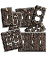 RUSTIC WESTERN COWBOY LONE STAR LUCKY HORSESHOE LIGHT SWITCH OUTLET WALL... - $5.99