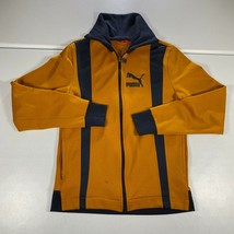 Puma Jacket Mens Small Orange Blue Full Zip Outdoor Tennis Pockets Turtl... - $22.75